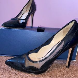 Pour la Victoire Black Mesh Cut-Out Pump